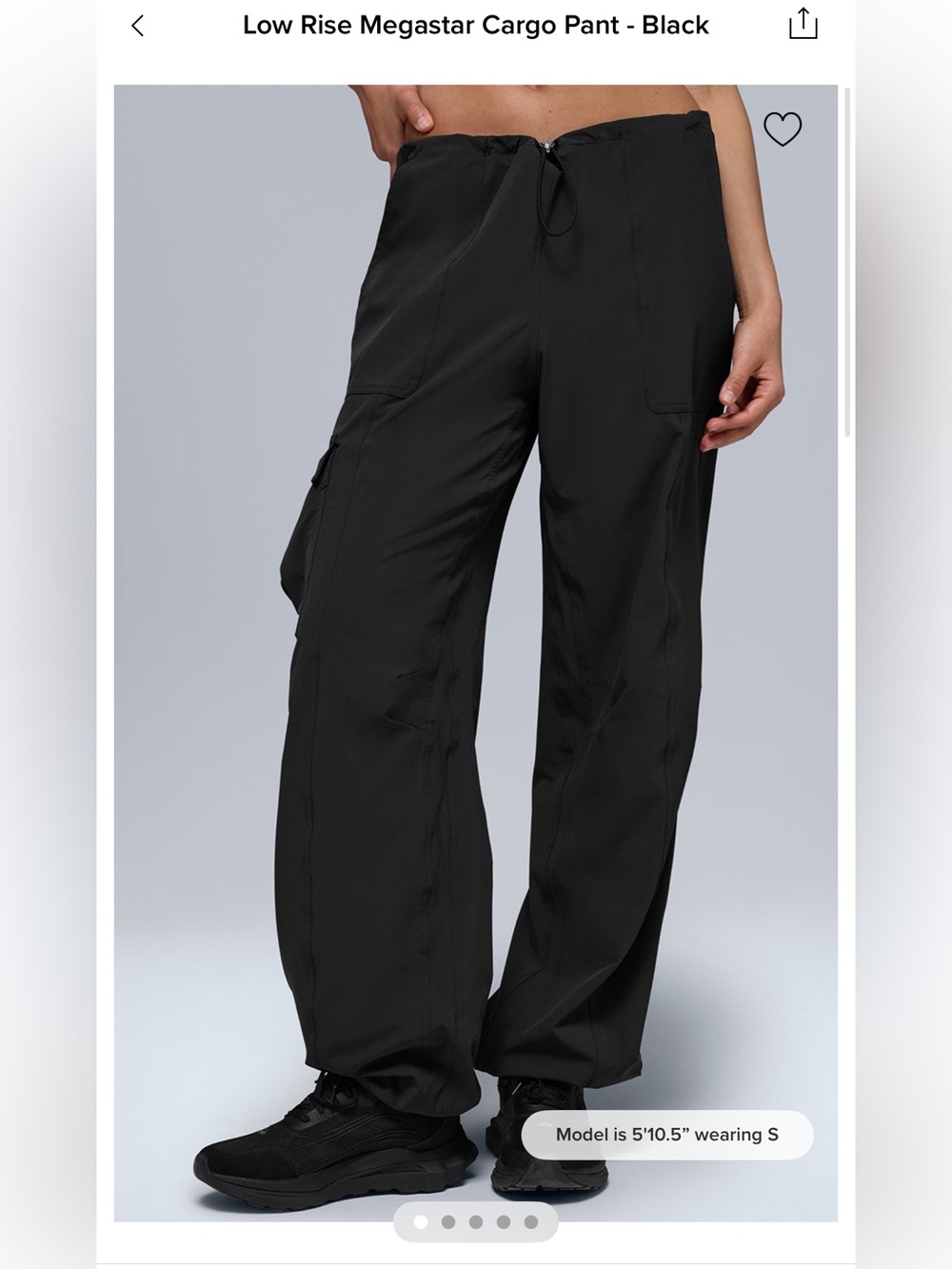Alo Black Cargo Jogger Pants Like New